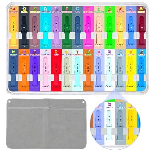 26 Pack Sport Bands Compatible for Apple Watch Bands 38/40/41/42/44/45/46/49mm with Portable Fun Alphabet Printed Storage Bag, Soft Silicone Strap for Women Men iWatch Band Series 11 10 9 8 7 6 5 4 SE - Thumbnail 4