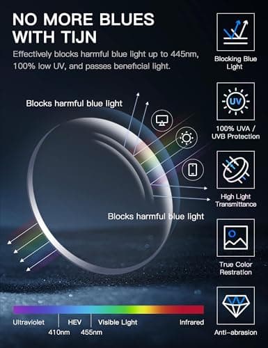 TIJN Blue Light Blocking Glasses for Woman Men, Square Acetate Metal Frame Eye Glasses for Cosplay & Anime Girl, Rin - Thumbnail 5