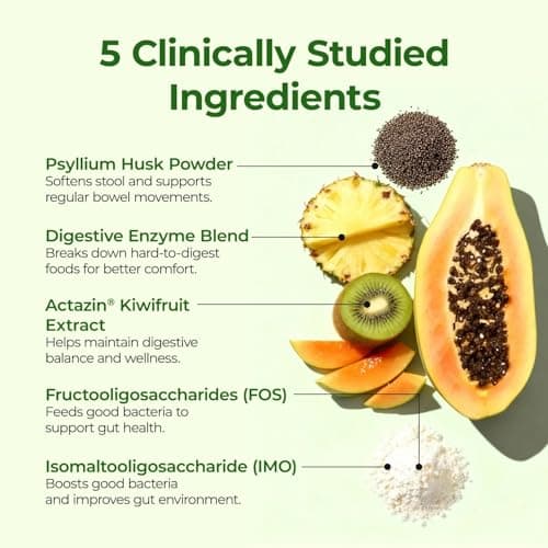 OxyEnergy Psyllium Husk Powder, Fiber Powder Supplement for Gut Health Kiwi Flavored Daily Soluble Bloating Relief & Digestive, Vegan, Gluten-Free, Non-GMO Plant-Based, 30 Packets - Thumbnail 5