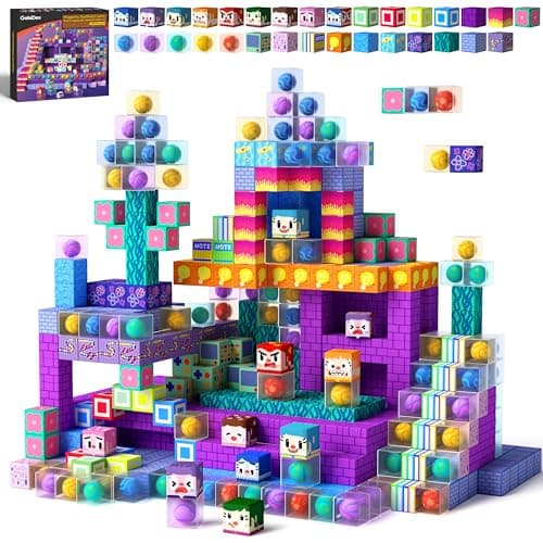 GobiDex 100PCS Magnetic Building Blocks for Kids 3+, Montessori Sensory Toys with Rolling Balls, STEM Educational Gift for Boys and Girls - Image 1
