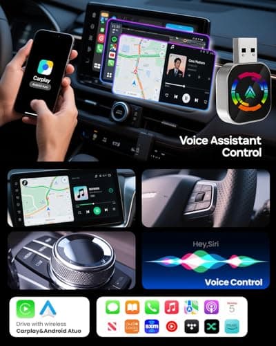Jasput Carplay Wireless Adapter, 2026 Upgrade Mini Carplay for Apple iPhone & Android Auto Wireless Adapter, for Cars with Built-in Wired Apple Carplay Play and Plug, Stable Control & No Delay - Thumbnail 6