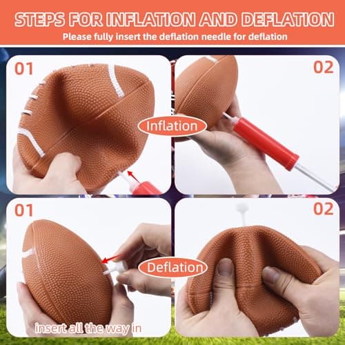 Jahenway Football Toss Game Set with 4 Inflatable Balls – Football Throwing Target Toy for Kids Ages 8-12, Indoor & Outdoor Sports Activity for Boys and Girls Ages 3+ - Thumbnail 5