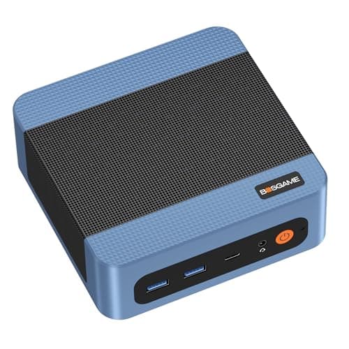 BOSGAME E5 11 Pro Mini PC Ryzen, 5300U 4-core 8-Thread, Dual LAN Desktop 8GB DDR4 256GB SSD Computers, Triple Displays HDMI 2.0x1, DisplayPortx1, USB-C x1, Wi-Fi 5, BT 5.0
