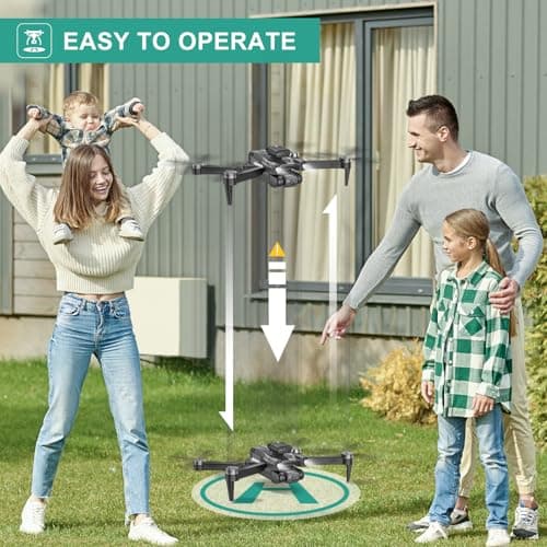 4K Drones with Camera for Kids, Drones for Adults withEmergency Stop, Headless Mode, 360° Flips, CarryingCase & 2 Batteries,Wireless RC Toys for Boys Girls(Charcoal black) - Thumbnail 5