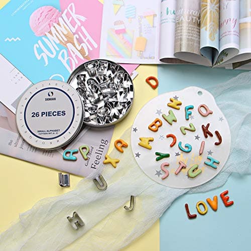 SurgeHai 26-Piece Small Alphabet Cutters Set (A - Z), Stainless Steel Decorating Tools Letters Fondant Cutters - Thumbnail 4