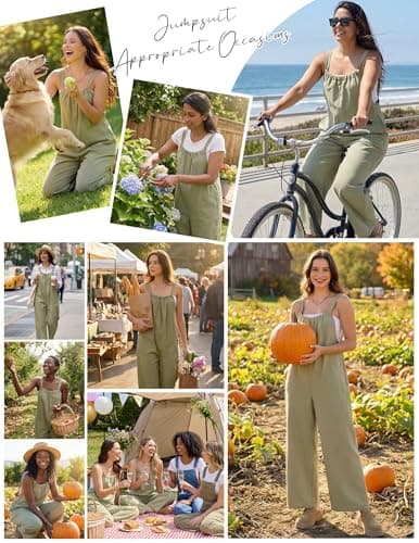 GAMISS One Piece Jumpsuits for Women Casual Overalls Summer Rompers Trendy Jumpers Outfits Travel Clothes Sage Green XL - Thumbnail 6
