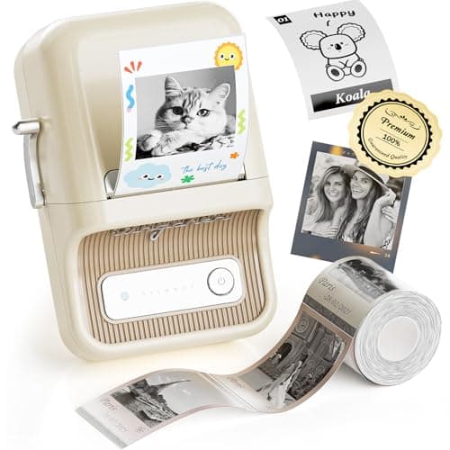 NIIMBOT Sticker Printer, B21 Pro Portabel Sticker Maker, Bluetooth Label Maker, 300DPI HD Label Printer for Photos, Notes, Study Graphics, Memo Maker,50x30mm Label(White)