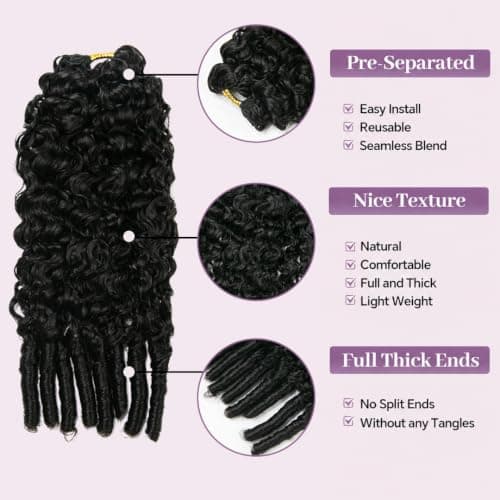 YWIGS Water Curly Human Crochet Hair Burmese Curly Invisible Crochet Human Hair Extensions 20" NC 100 Strands - Thumbnail 2