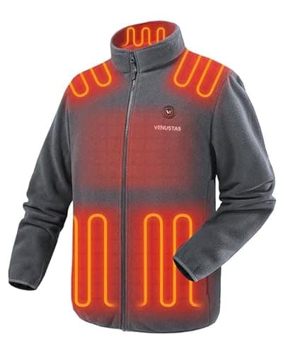 Venustas Men's Fleece Heated Jacket with Battery Pack, Soft Lightweight Heated Coat for Outdoor - Image 1