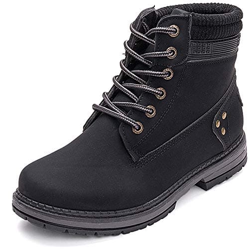 Athlefit Women's Lace-Up Work Hiking Combat Ankle Boots Black Size 11