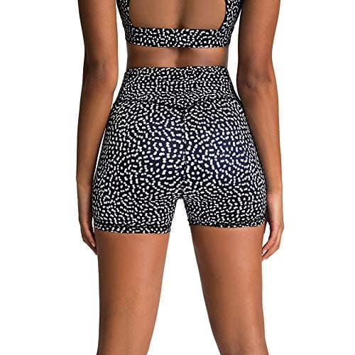 Womens Polka Dot Workout Set Two Piece Yoga Sets Padded Tank Tops and High Waisted Biker Shorts S - Thumbnail 4