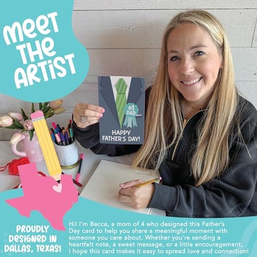 Hadley Designs Happy Father's Day Card from Son or Daughter - Fathers Day Cards from Kids, Fathers Day Card for Son Husband Brother Uncle Son-in-law or Father-in Law - Thumbnail 2