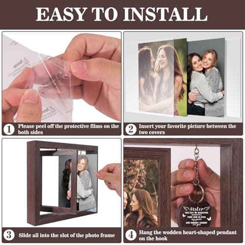 Boiveco Memorial Gifts for Loss of Sister, Sympathy Gift for Loss of Sister Memorial Picture Frame, In Memory of Sister Grief Remembrance Bereavement Sentimental Gifts, Display Two 4x6 Photos - Thumbnail 6