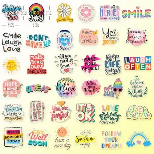 BJMOWIN 100pcs Motivational Stickers for Teens Adults Planner Transparent Inspirational Words Quote Decals Bulk for Scrapbooking Water Bottle Party Favors Gifts Back to School Rewards - Thumbnail 2
