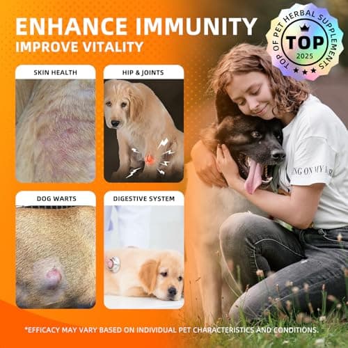 Turkey Tail Mushroom for Dogs - 3000mg Plus Formula Turkey Tail Probiotic + 10 Vitamins for Immune & Skin Lipoma, Wart, High Potency Liquid Mushrooms for Dogs with Turmeric - Vet Formulated - Thumbnail 5
