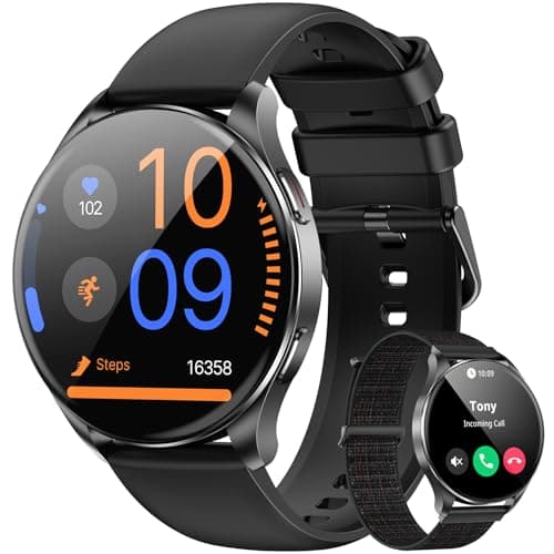 Blackview Smart Watch for Women Men (Make/Answer Calls),1.43''AMOLED Touchscreen Fitness Tracker with 100+ Sports Modes, Heart Rate/SpO2/Sleep Monitor/2 Straps, Smartwatch for iPhone & Android - Image 1