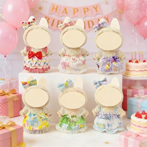 Clothes and Dress for Doll, 6 Pack Doll Outfits for 17cm Plush, Perfect for Play and Display, Accessories for Doll's Collectors, (No Dolls) (Set 1) - Thumbnail 2
