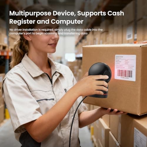 T27H Omnidirectional Auto-Sensing Desktop USB Barcode Scanner, Hands-Free Adjustable Angle 1D/2D QR Code Reader, Plug and Play Wired Scanner for POS, Library and Inventory - Thumbnail 6