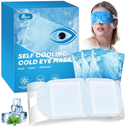 Gel Self Cooling Eye Mask, Hydrogel Cooling Eye Masks, Cold Compress for Puffiness and Dark Circles & Migraine Relief, Ice Sleeping Mask Cool Care Travel Essentials, Individually Wrapped (16 Packs) - Image 1
