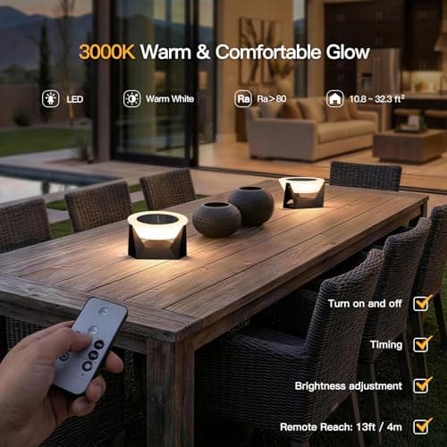 MVBT 7.1" Solar Post Lights, Round Pillar Lights Outdoor Waterproof, Modern Solar Lamp Post Light, 3000K LED Solar Column Lights, Dusk to Dawn Lantern Column Lamp for Yard Garden Fence Deck Lighting - Thumbnail 6