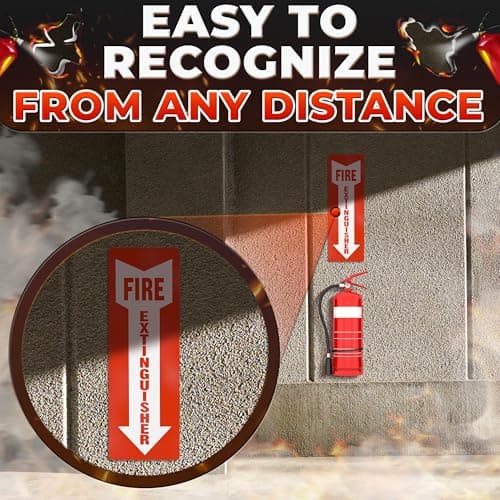 24 Pack Fire Extinguisher Signs – 4x11.8 Inch Vinyl Signs | Waterproof & Fade-Resistant Safety Decals for Indoors & Outdoors | Easy to Apply on Walls & Doors, for Cabinets, Offices & Commercial Use - Thumbnail 6