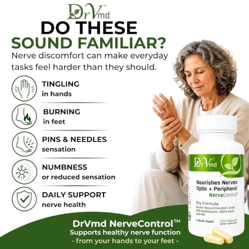 DrVmd Nerve Control – Alpha Lipoic Acid (ALA) & B Vitamin Complex (1 Month Supply) to Support Healthy Nerve Function and Comfort in Hands & Feet - Thumbnail 2