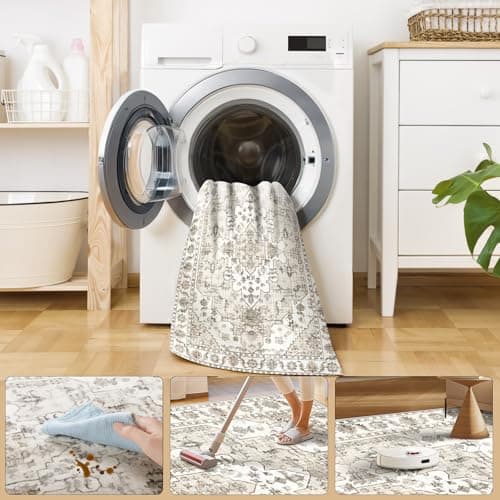 Roseek Small Rugs for Bedroom, 2x3 Washable Rug Non Slip, Entrance Rug, Boho Kitchen Throw Entryway Rugs Indoor Door Mat, Low Pile Distressed Carpet for Hallways, Entry - Thumbnail 2