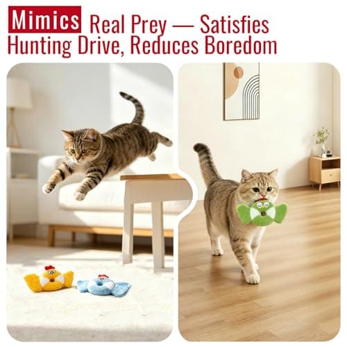 Retro Shaw Bird Cat Toy with Catnip & Silvervine - Interactive Realistic Kitten Toy with Crinkle Sound for Indoor Cats, Best Cat Kick Toy to Satisfy Natural Hunting Instincts - Thumbnail 5