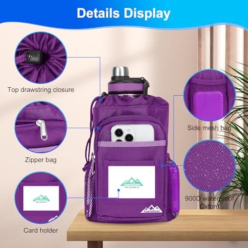 supregear Crutch Accessories Bag, Water-Resistant Premium Storage Pouch with Cup Holder and Multiple Pockets - Large Capacity Organizer Tote Bag Attachment for Underarm Crutches - Men, Women - Thumbnail 3