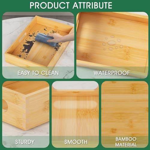 Fruit Basket, Fruit Tray, 2 Tier Bamboo Fruits Basket Stand for Kitchen Countertop – Fruits Holder – Suitable for Bread, Vegetables, Produce, Home Storage and Display Pack of 2 - Thumbnail 6