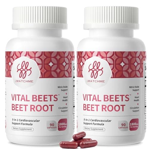 iMATCHME Vital Beets 2 Pack Beet Root Capsules 1800mg Nitric Oxide Support - Image 1