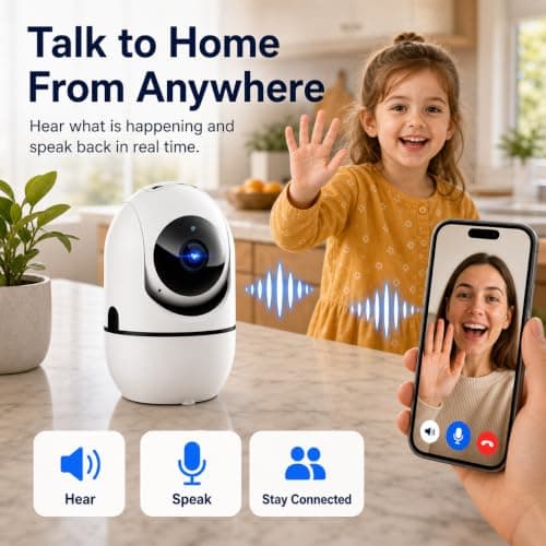 5G Indoor Camera for Home Security, 2K Pet Camera with Phone App, 360° PTZ Indoor Camera for Baby MonitorDog Camera Motion Detection, 2-Way Audio, Night Vision, Cloud&SD Card Storage, Works w/Alexa - Thumbnail 6