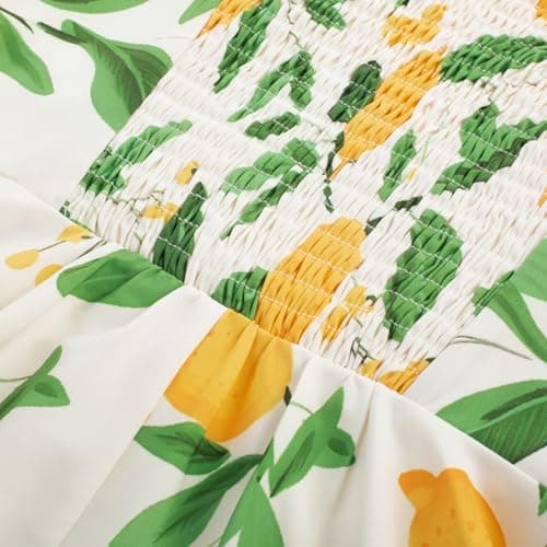 Lemon Floral 2026 Summer Sleeveless Sun Dresses Sweatheart Neck 1950s Vintage Retro Homecoming Graduation Dress Medium - Thumbnail 5