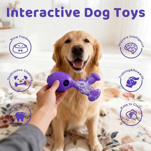 BoYoYo Interactive Dog Toys to Keep Them Busy, 3 in 1 Dog Puzzles for Smart Dogs, Treat Dispensing Toy for Large Dogs, Tough Chew Toys for Aggressive Chewers, Medium & Large Breeds, Bacon Flavor - Thumbnail 6