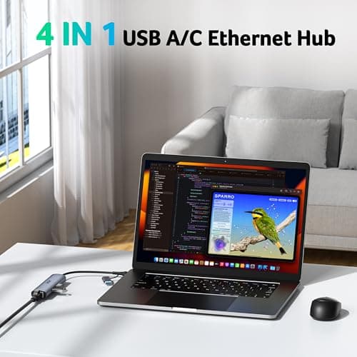 Acer USB to Ethernet Adapter, USBC Hub Ethernet 1Gbps with 3*USB 3.0, Aluminum Heat Dissipation, Driver Free, USB to Network Adapter for Windows 10, 8.1, Mac OS, Laptop, MacBook, iPad, etc (0.65FT) - Thumbnail 2