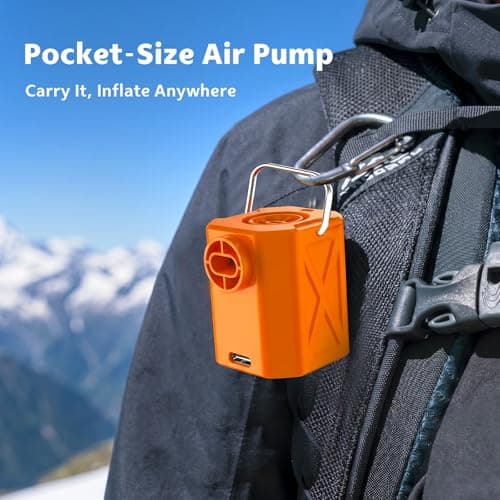 Portable Air Pump for Inflatables, 1.56 oz Mini Rechargeable Air Mattress Pump with Camping Light, Inflator and Deflator for Pool Floats, Swim Rings, Sleeping Pads, Vacuum Storage Bags - Thumbnail 2