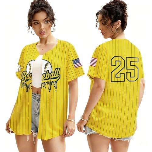 Baseball Shirts for Women Baseball Season Shirt Game Day Player Tshirt Sport Team Button up Short Sleeve Tops