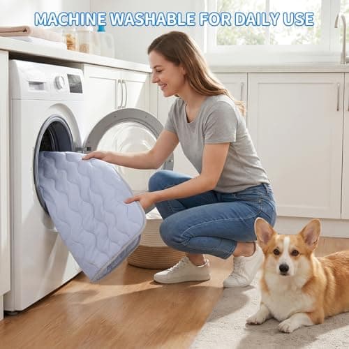 NAMOTEK Washable Dog Cooling Mat Ice Silk Cool Mat for Pet Self Comfortable Blanket Dog Pad - Thumbnail 5
