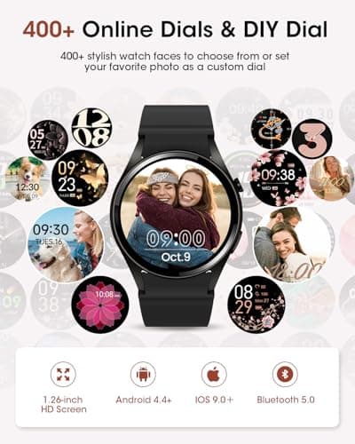 Smart Watch (Make/Answer Calls), 1.26" HD Smart Watches for Men/Women with Sleep/Heart Rate/SpO2 Monitor/120+ Sport Modes, Waterproof Fitness Tracker Watch, Smartwatch for iPhone/Samsung/Android, Gift - Thumbnail 6