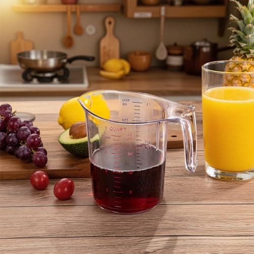 DaYammi Measuring Cups 2-Piece, Unbreakable Food-Grade Plastic Measuring Cup for Dishwasher, 4-Cup Nesting Liquid Measuring Cups for Prepping, Baking, Cooking, Readable Markings, Clear - Thumbnail 5