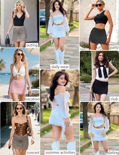 Avidlove White Mini Skirt for Women Mesh Flowy Y2K Skirts Micro Layered Short Summer Skirt 2XL - Thumbnail 4