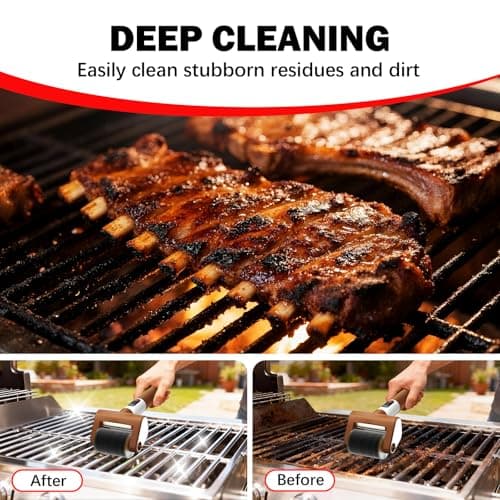 VYTOOV Electric Grill Brush, 2-Speed BBQ Grill Brush with LED Light/Screen Powerful Cleaning 800RPM/4000mAh/2 Brush Heads No Bristle Shedding Rechargeable Lightweight Grill Cleaner for Outdoor/Camping - Thumbnail 4