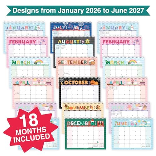 Small Desk Calendar 2026-18-Month 2026 Desk Calendar Small for Home, Office & Classroom, Standing Flip Desks Calendars 2026-2027, Teacher Appreciation Gifts, Graduation Gifts - Thumbnail 4