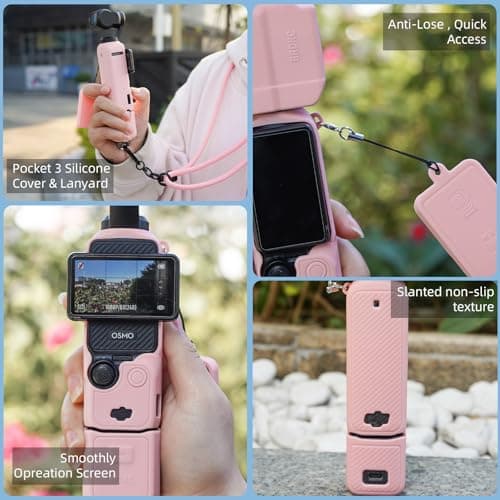 Flymile Pocket 3 Silicone Cover & Lanyard Strap, Protective Case for DJI Osmo/Xtra Muse Accessories(Black) - Thumbnail 6