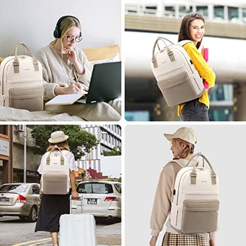 LOVEVOOK Travel Laptop Backpack Women Anti-theft Laptop Bag with USB Port Waterproof Computer Backpack for Nurse College Work - Thumbnail 6