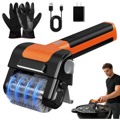 Electric Grill Brush, 950 RPM Cordless Electric BBQ Grill Cleaner with 4500mAh Battery, LED Light, 304 Stainless Steel Brush Head, No Preheating Grill, Heavy Duty Grill Clean Tool for Outdoor Grill - Image 1