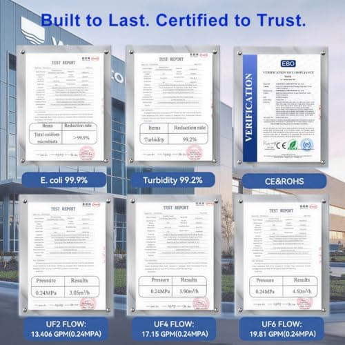 0.01 Micron Whole House Water Filter System, Ultrafiltration Water Filtration System with 3-5 Year Lifespan, Pre-Filtration Sediment Filter for Well & City Water (8.81GPM / 52,834 GL) - UF4 - Thumbnail 4
