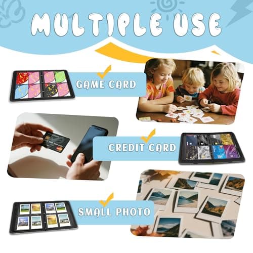 Trading Card Binder 4 Pocket, Card Binder 400 Pockels Card Book Holder Cards with 50 Removable Sleeves, 3-RingZip Design MTG/TCG/Sport Collectible Trading Card Albums Gifls for Boys and Girls (Blue) - Thumbnail 6