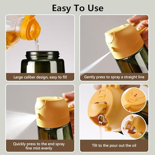 SWEET VIEW Olive Oil Dispenser and Oil Sprayer – 16oz/470ml Glass Light-Proof Oil Pourer for Kitchen, Air Fryer, Cooking, Salad, and BBQ - Thumbnail 2