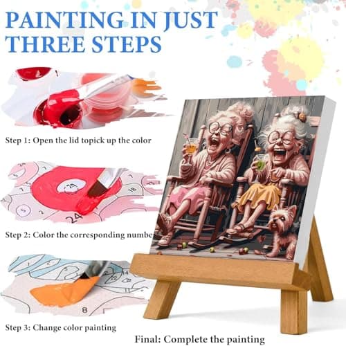 igoodom Paint by Numbers Kit for Adults Beginner, Adult Paint by Number Kits on Canvas, DIY Adults' Paint-by-Number Kits for Gift Home Wall Decor 16x16inch - Thumbnail 5